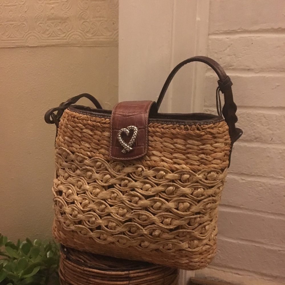 Brighton straw/leather purse
